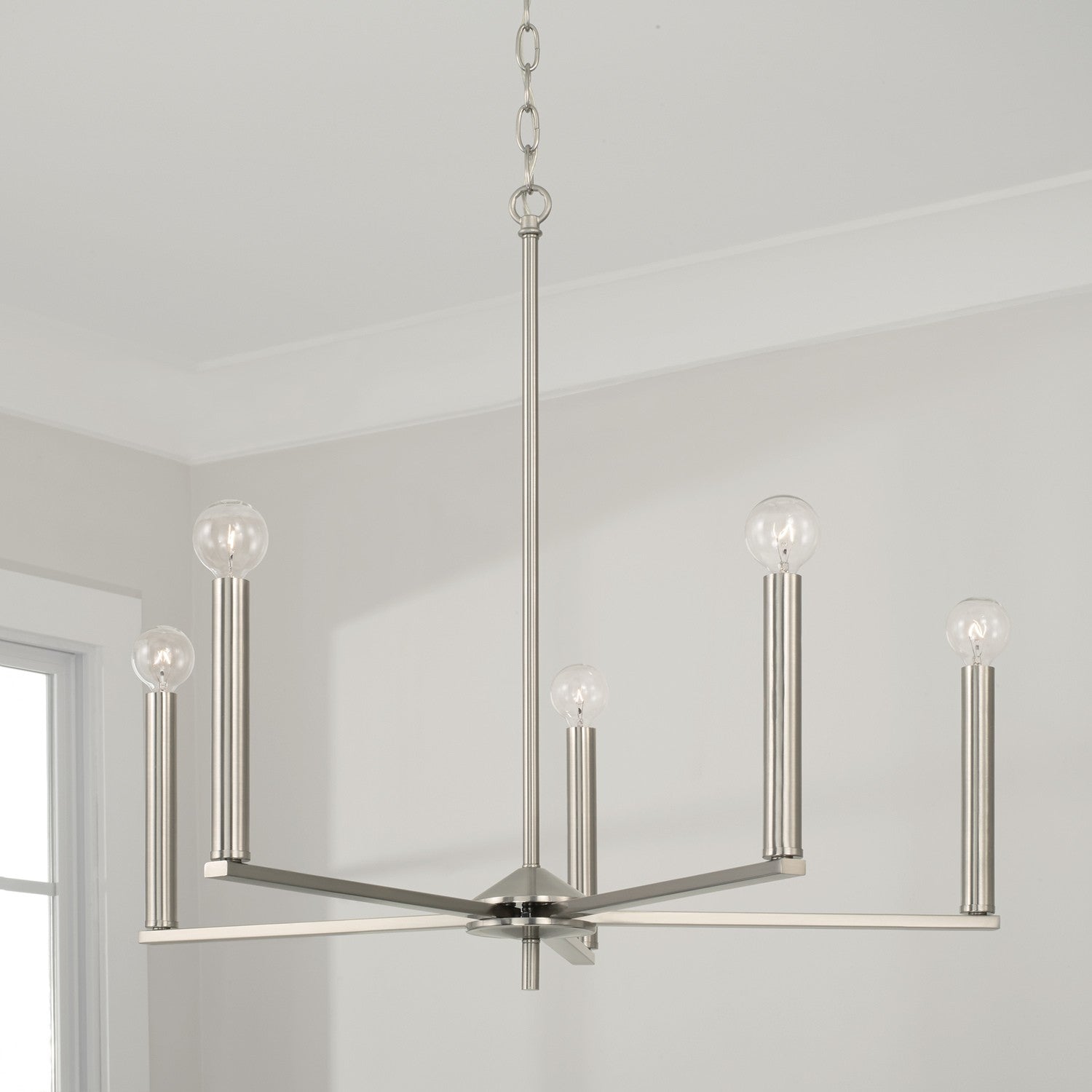 Capital Lighting - 448651BN - Five Light Chandelier - Portman - Brushed Nickel