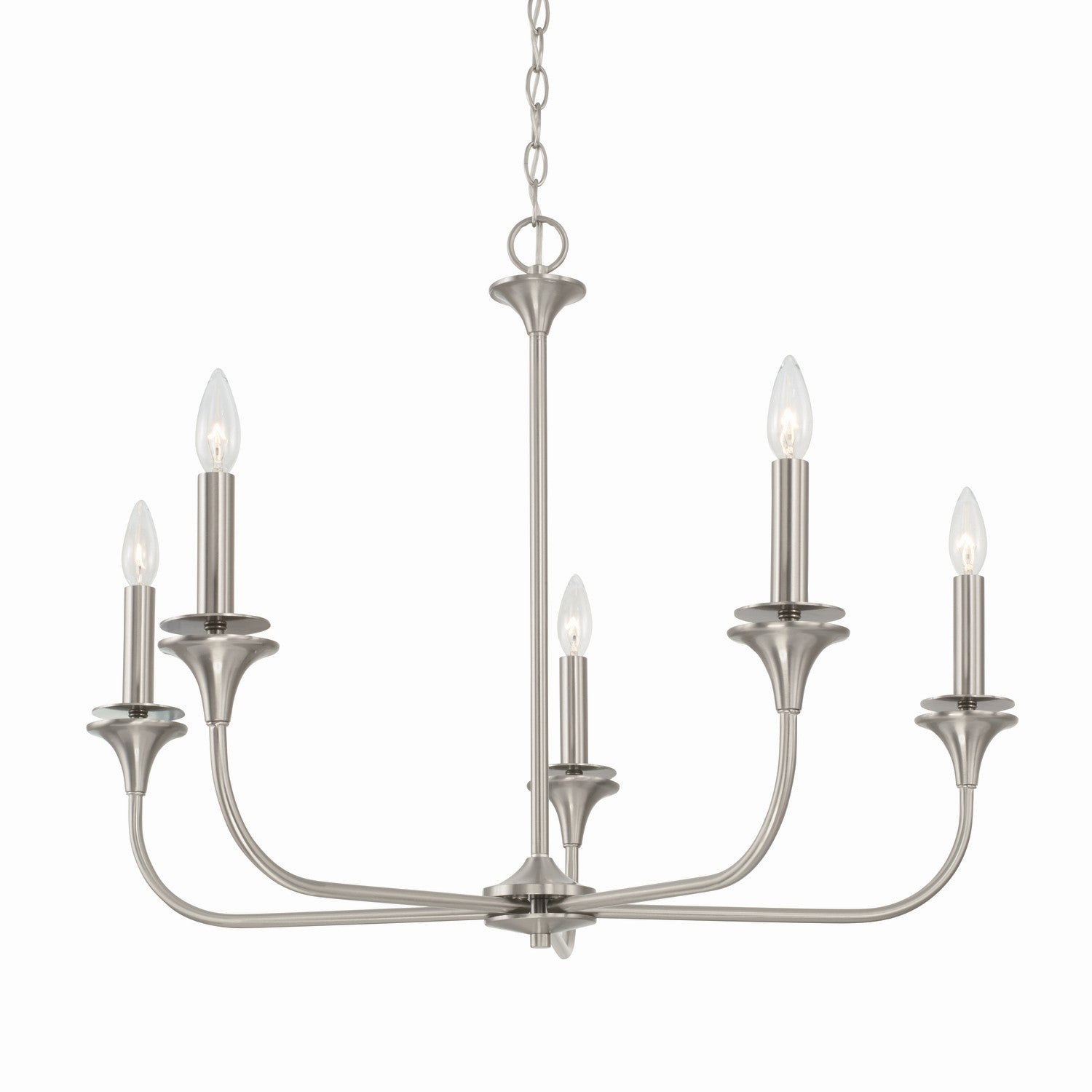 Capital Lighting - 448951BN - Five Light Chandelier - Presley - Brushed Nickel