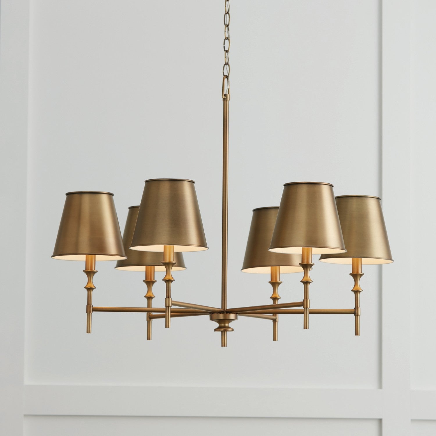 Capital Lighting - 449761AD-707 - Six Light Chandelier - Whitney - Aged Brass