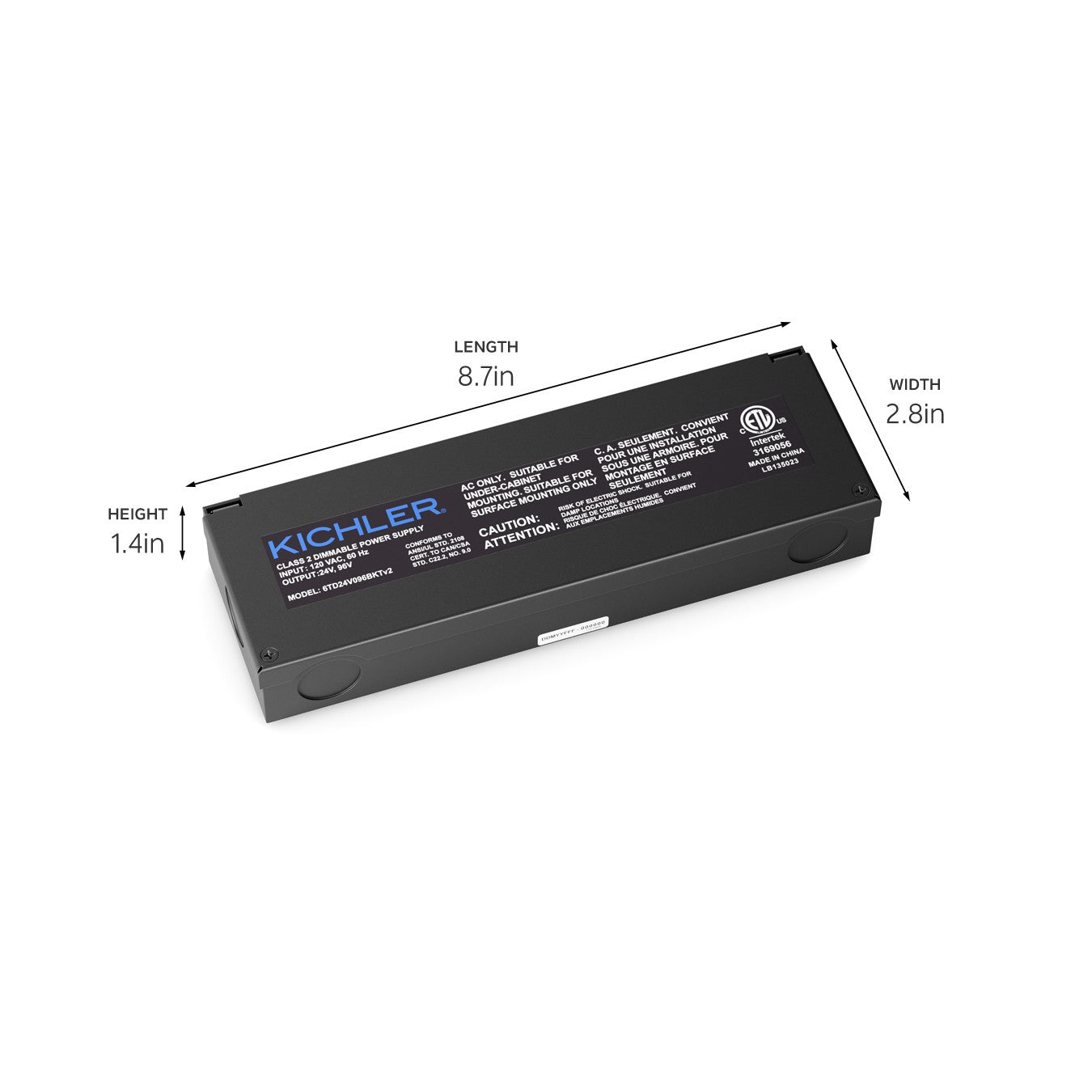 Kichler - 6TD24V096BKTV2 - Power Supply - Led Power Supply 24V - Black Textured