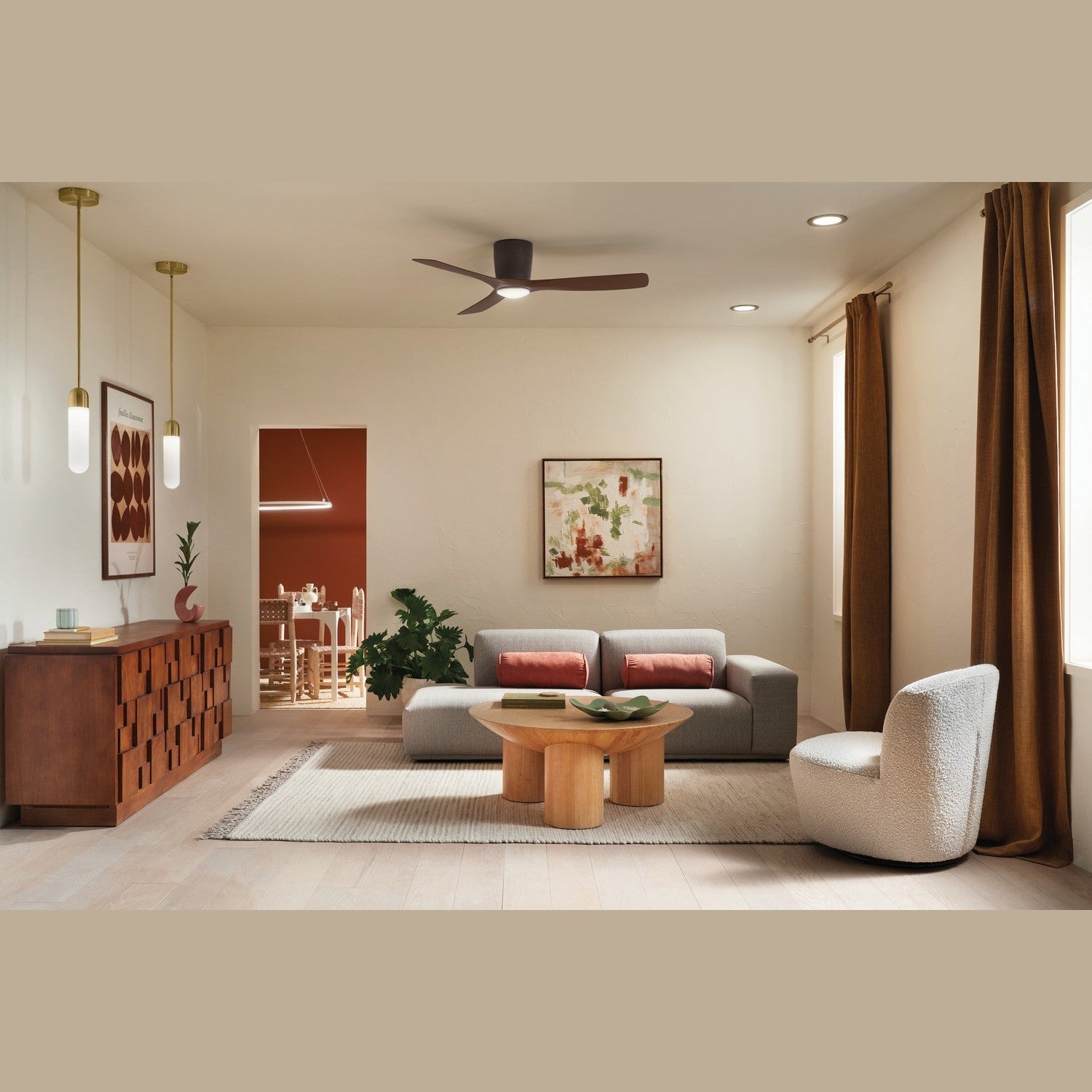 Kichler - 300154SNB - 54"Ceiling Fan - Volos - Satin Natural Bronze