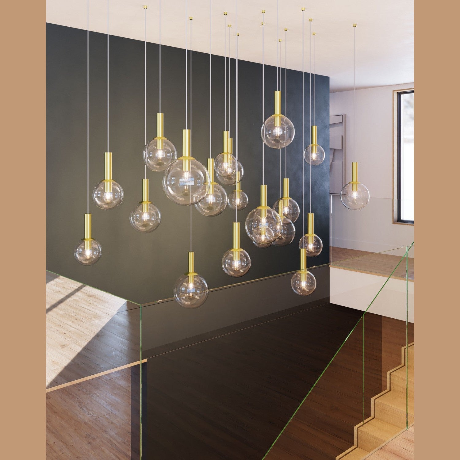 Sonneman - 3760.38 - One Light Pendant - Bubbles - Satin Brass