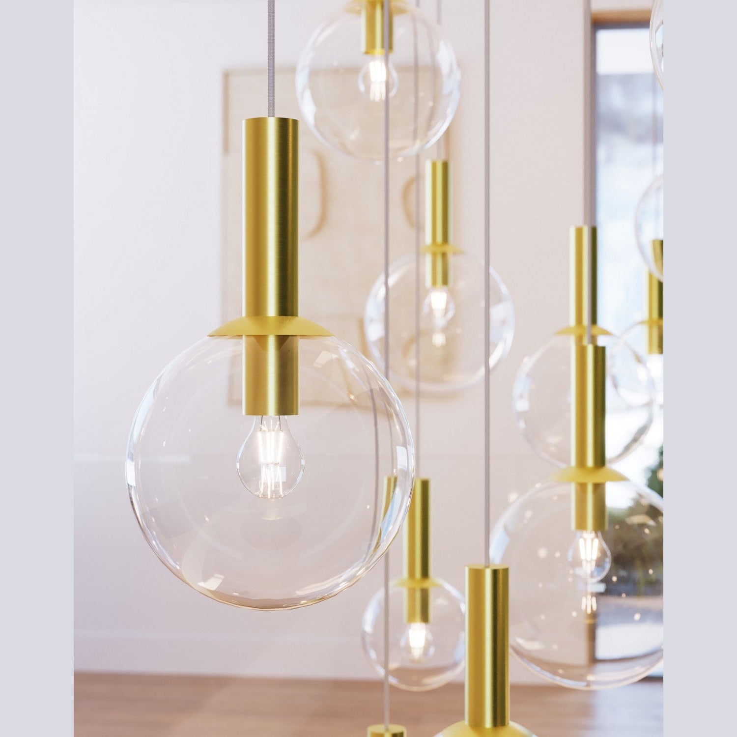 Sonneman - 3761.38 - One Light Pendant - Bubbles - Satin Brass