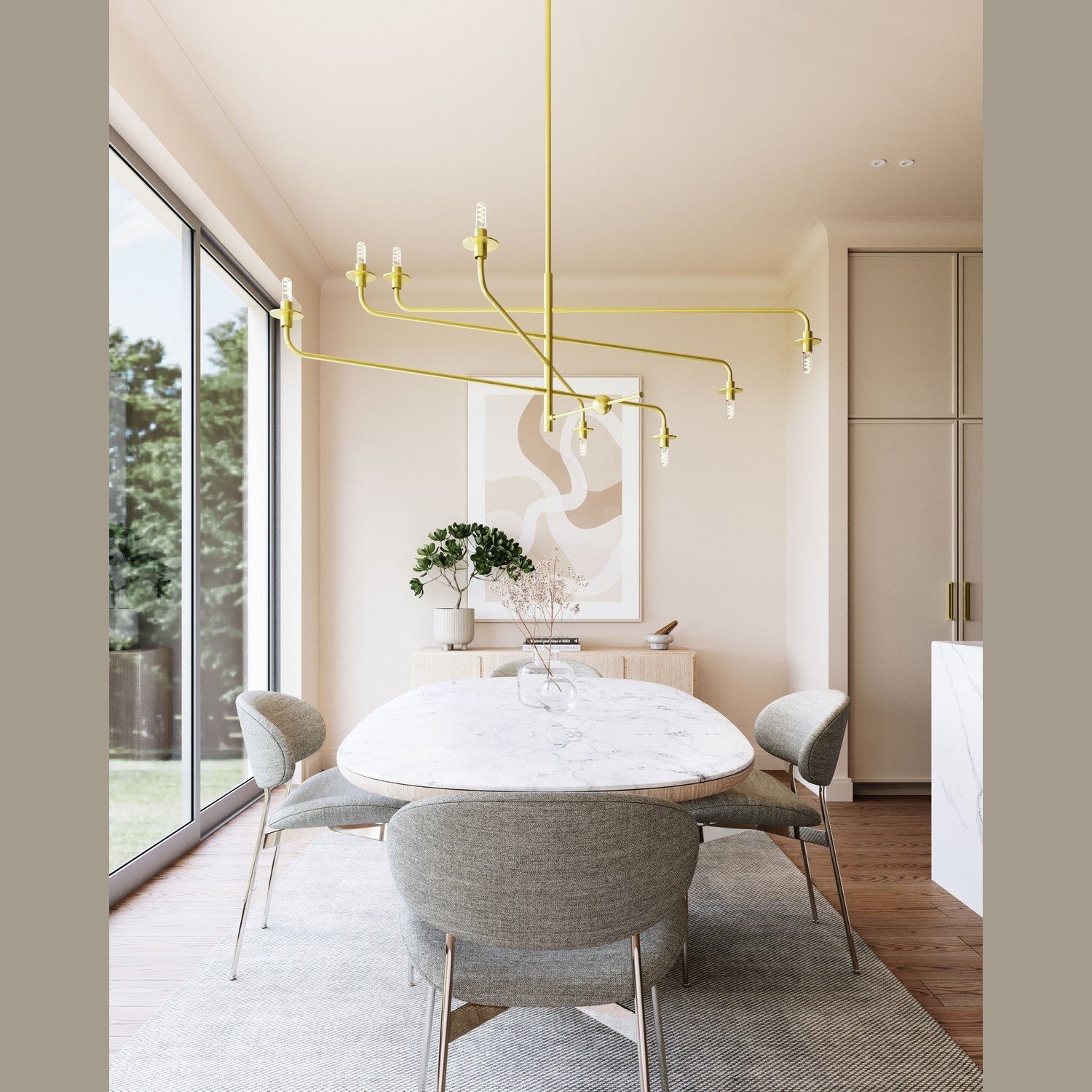 Sonneman - 4548.38 - Eight Light Pendant - Atelier - Satin Brass