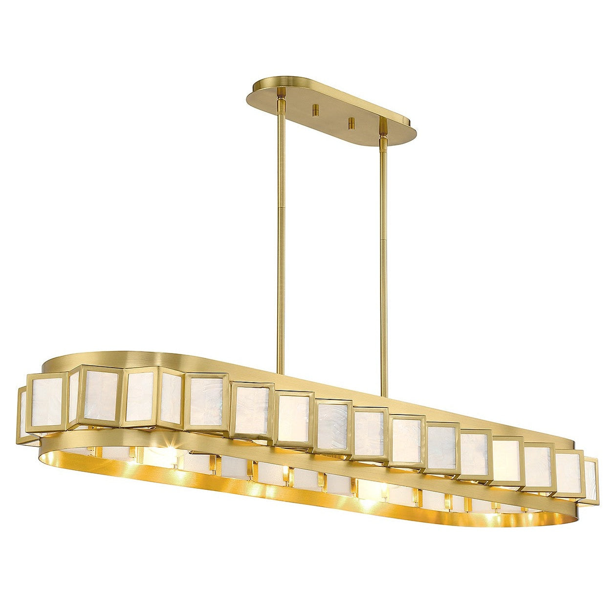 Savoy House - 1-3165-8-322 - Eight Light Linear Chandelier - Gideon - Warm Brass