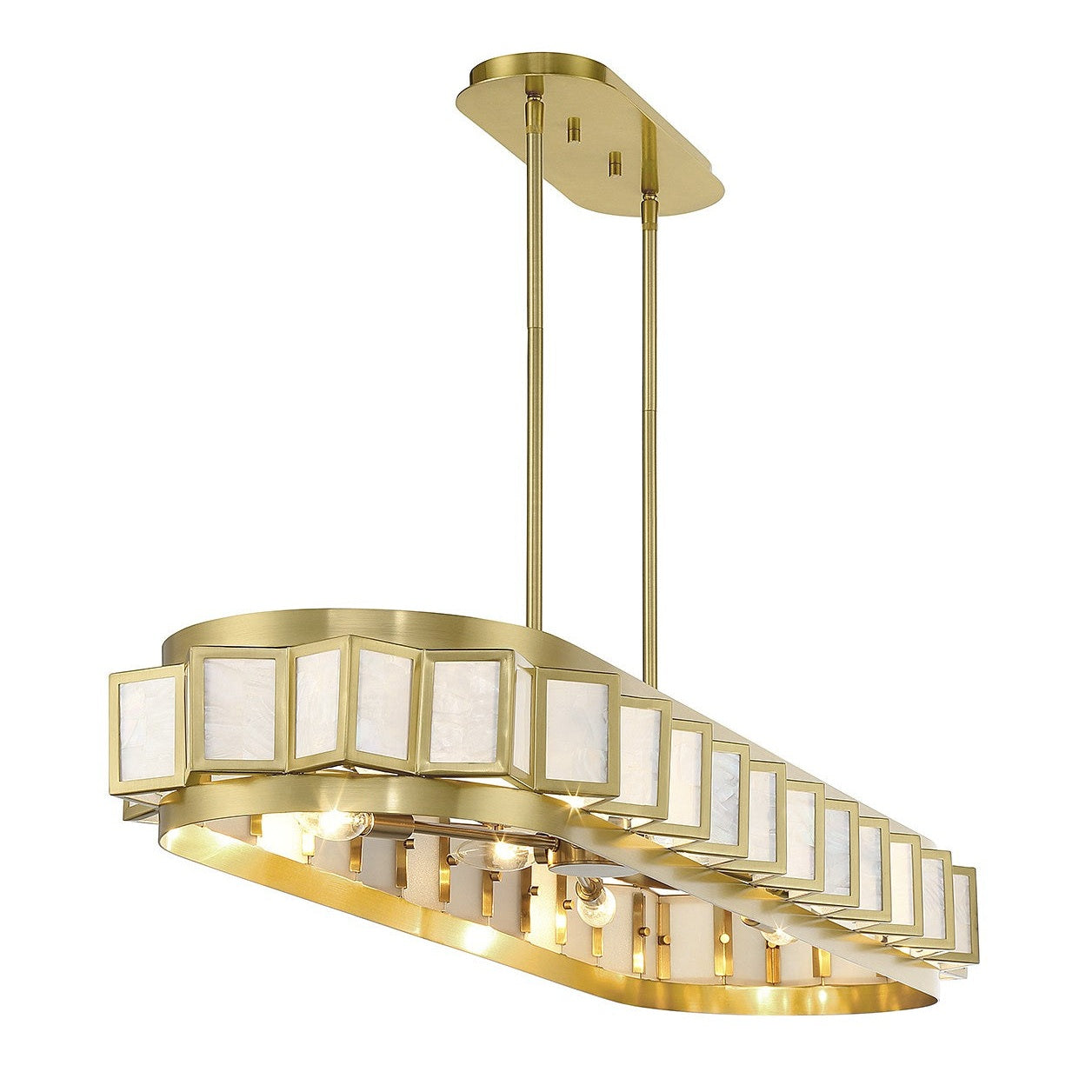 Savoy House - 1-3165-8-322 - Eight Light Linear Chandelier - Gideon - Warm Brass