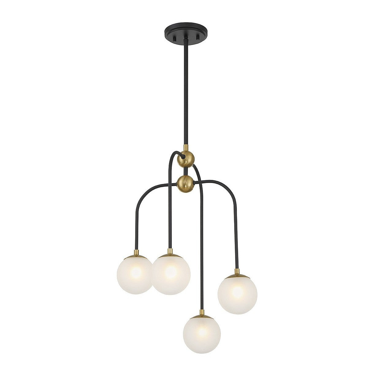 Savoy House - 1-6697-4-143 - Four Light Chandelier - Couplet - Matte Black with Warm Brass