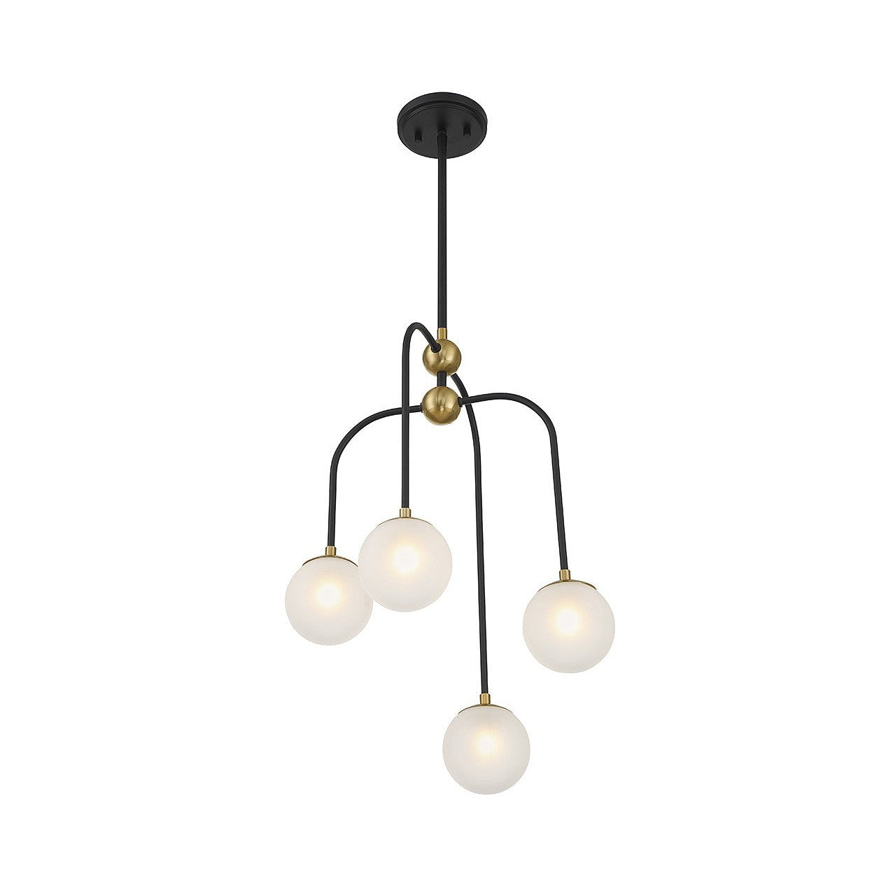 Savoy House - 1-6697-4-143 - Four Light Chandelier - Couplet - Matte Black with Warm Brass