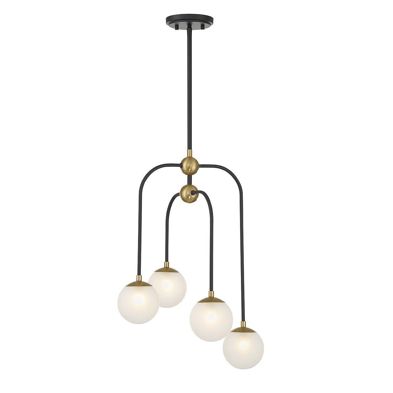 Savoy House - 1-6697-4-143 - Four Light Chandelier - Couplet - Matte Black with Warm Brass