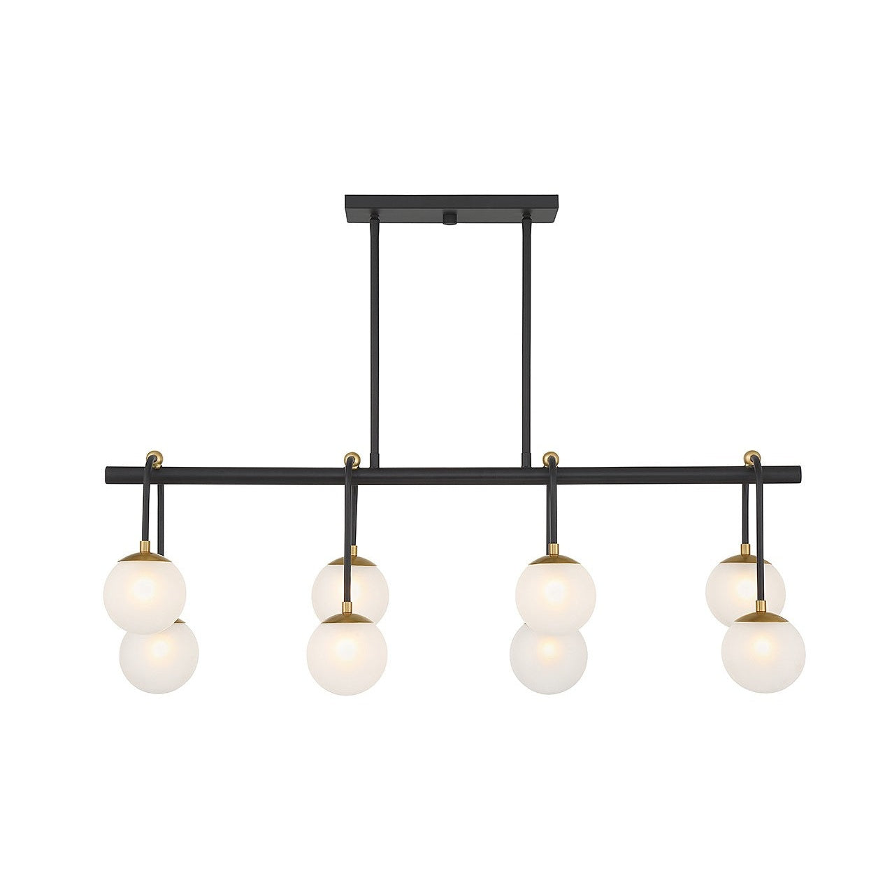 Savoy House - 1-6699-8-143 - Eight Light Linear Chandelier - Couplet - Matte Black with Warm Brass