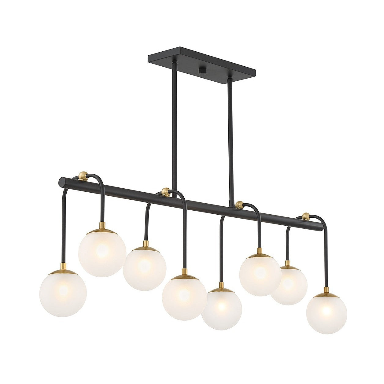 Savoy House - 1-6699-8-143 - Eight Light Linear Chandelier - Couplet - Matte Black with Warm Brass
