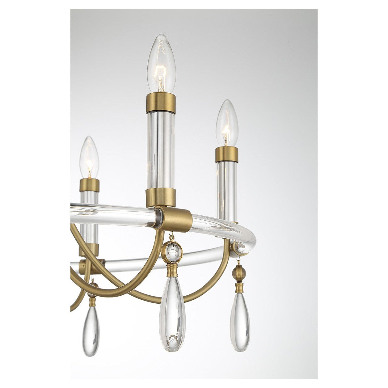 Savoy House - 1-7716-6-195 - Six Light Chandelier - Mayfair - Warm Brass and Chrome