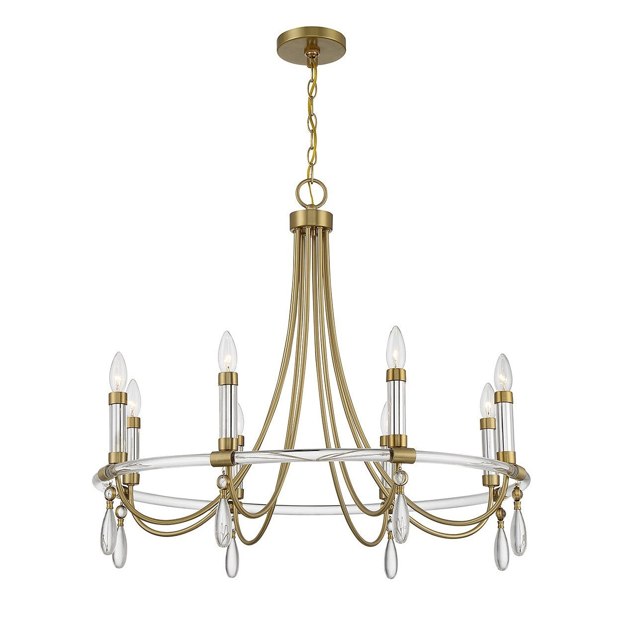 Savoy House - 1-7718-8-195 - Eight Light Chandelier - Mayfair - Warm Brass and Chrome