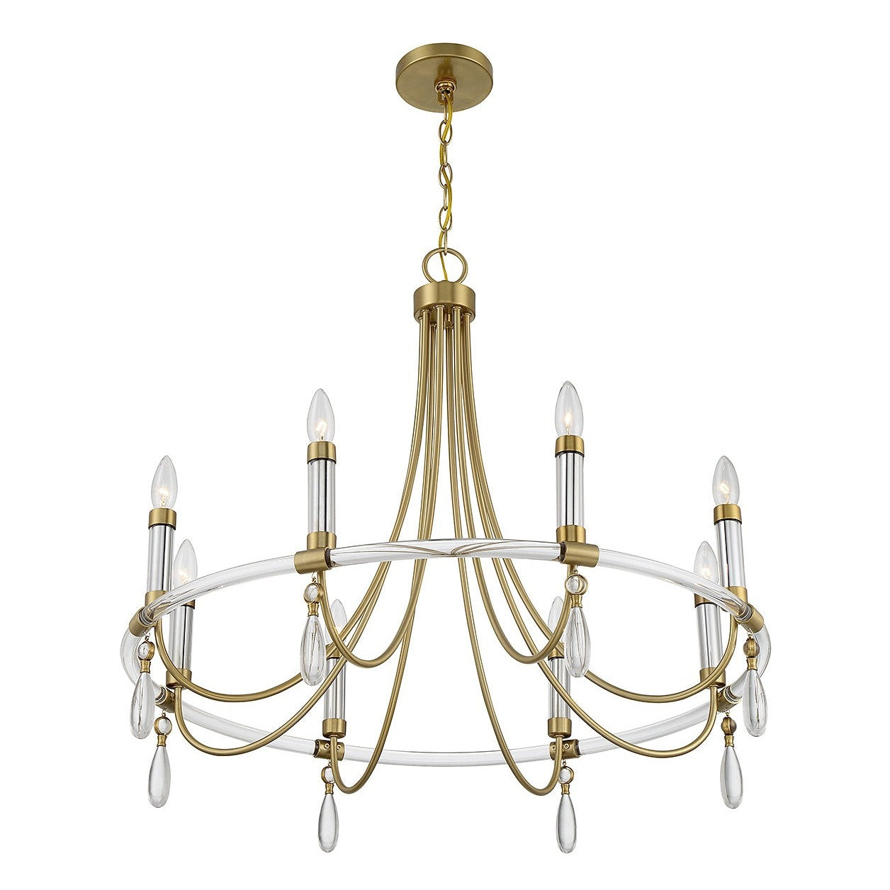 Savoy House - 1-7718-8-195 - Eight Light Chandelier - Mayfair - Warm Brass and Chrome