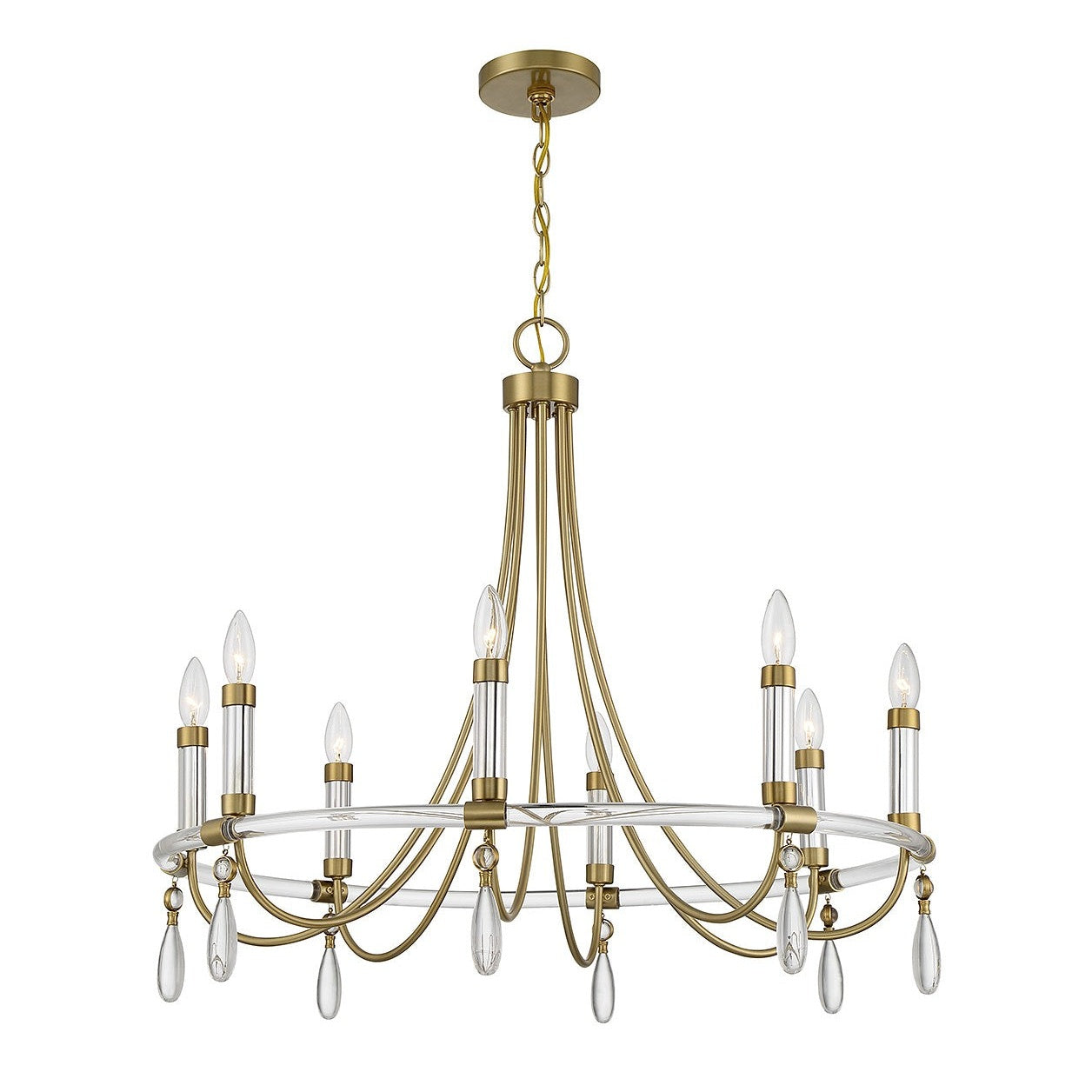 Savoy House - 1-7718-8-195 - Eight Light Chandelier - Mayfair - Warm Brass and Chrome