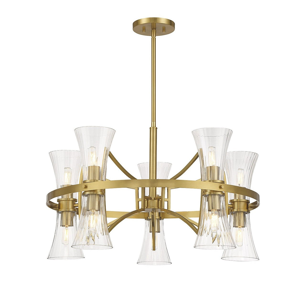 Savoy House - 1-9704-10-322 - Ten Light Chandelier - Bennington - Warm Brass