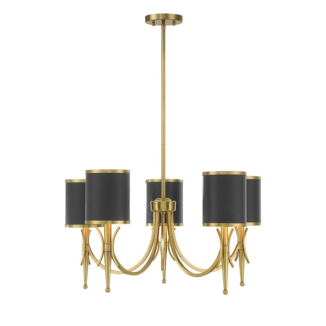 Savoy House - 1-9945-5-143 - Five Light Chandelier - Quincy - Matte Black with Warm Brass