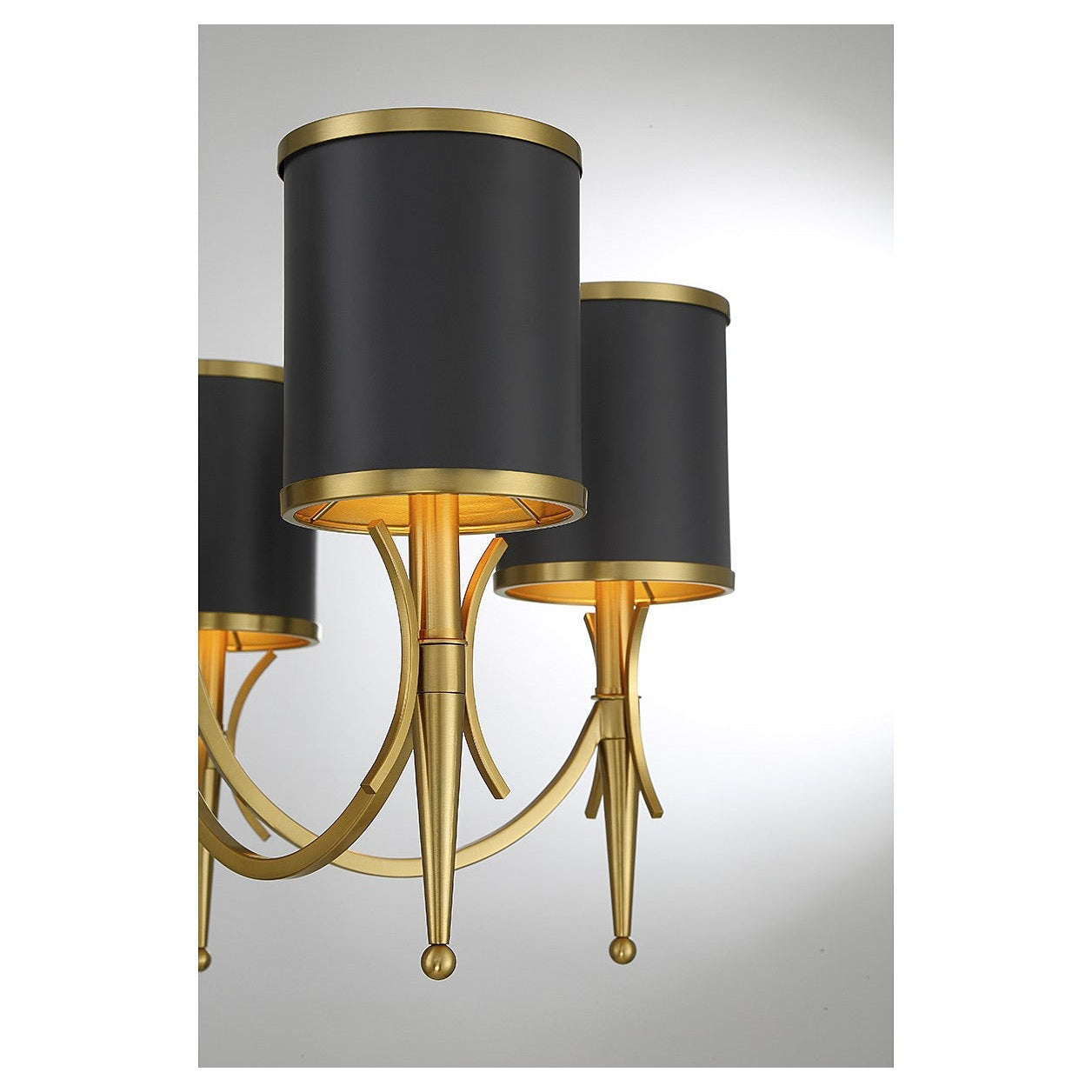 Savoy House - 1-9945-5-143 - Five Light Chandelier - Quincy - Matte Black with Warm Brass