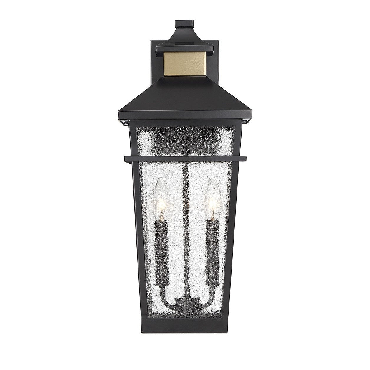 Savoy House - 5-714-143 - Two Light Outdoor Wall Lantern - Kingsley - Matte Black with Warm Brass
