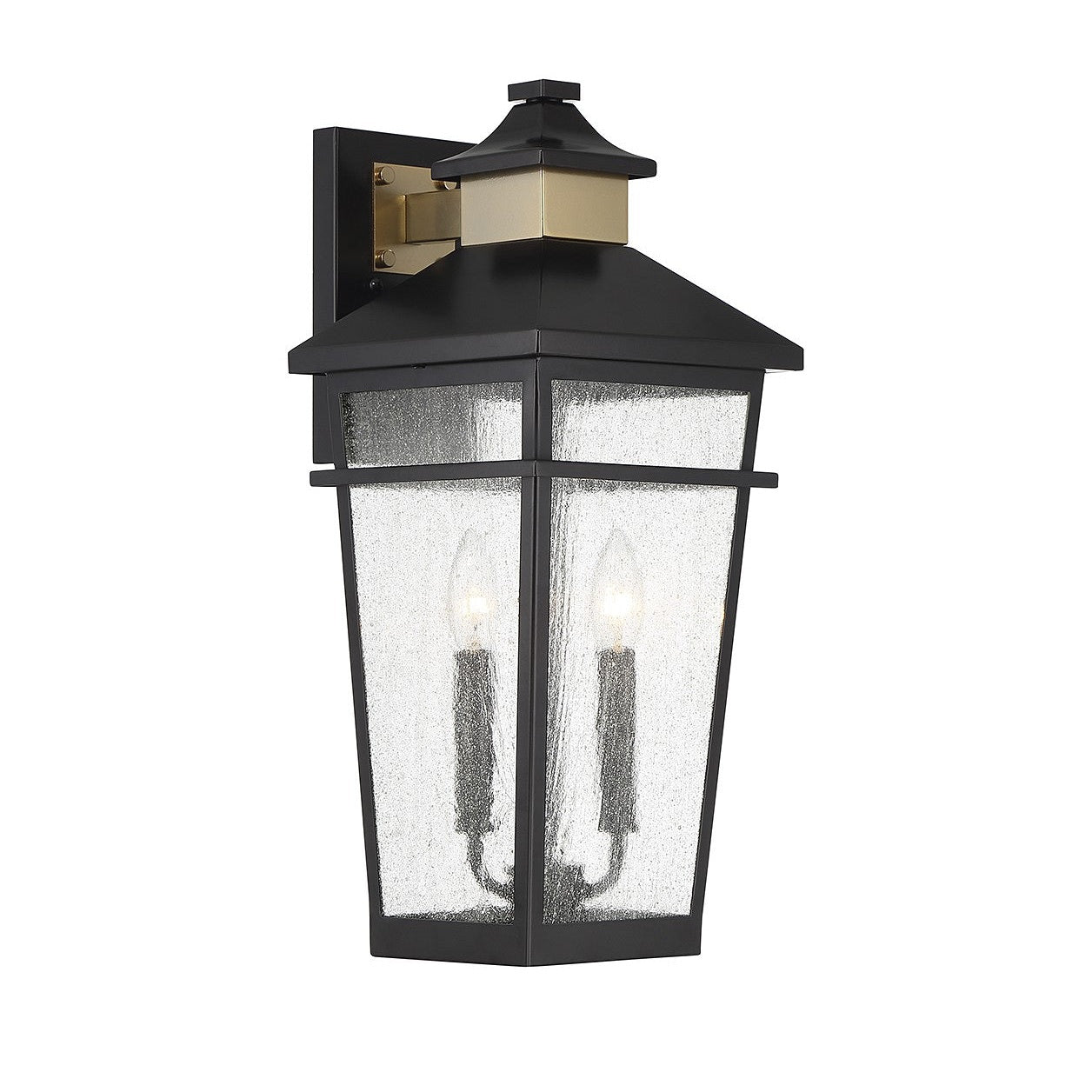 Savoy House - 5-714-143 - Two Light Outdoor Wall Lantern - Kingsley - Matte Black with Warm Brass