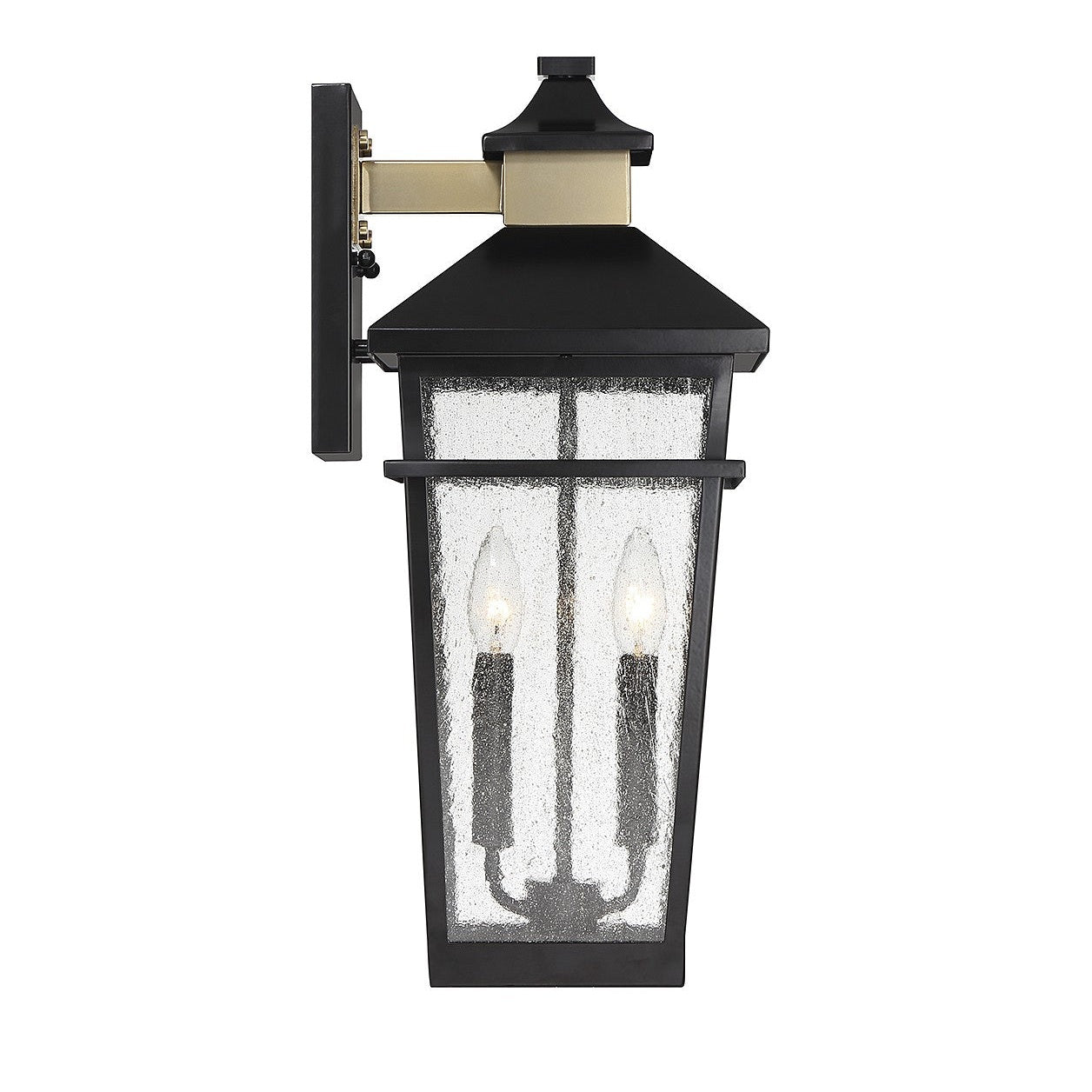 Savoy House - 5-714-143 - Two Light Outdoor Wall Lantern - Kingsley - Matte Black with Warm Brass