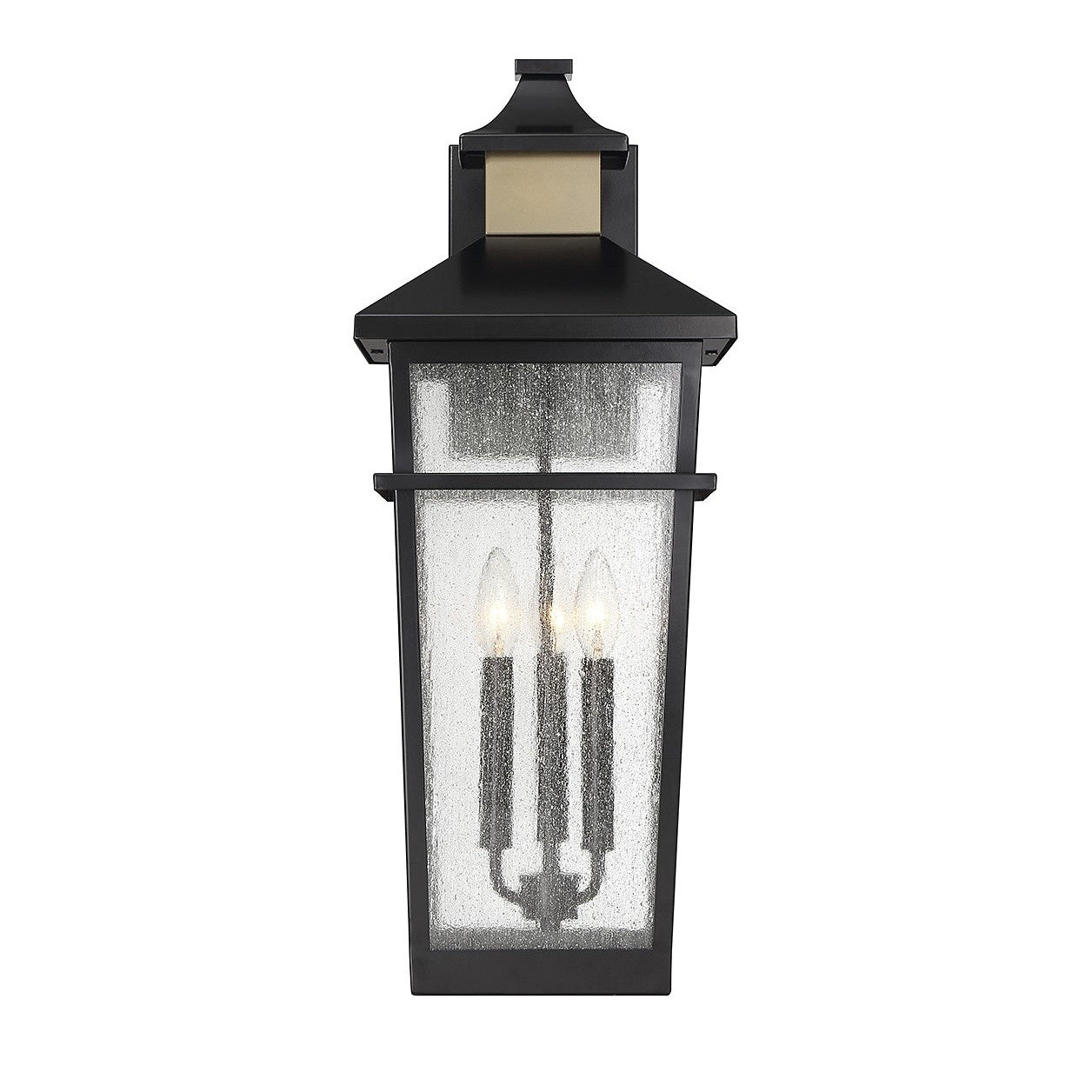 Savoy House - 5-715-143 - Three Light Outdoor Wall Lantern - Kingsley - Matte Black with Warm Brass
