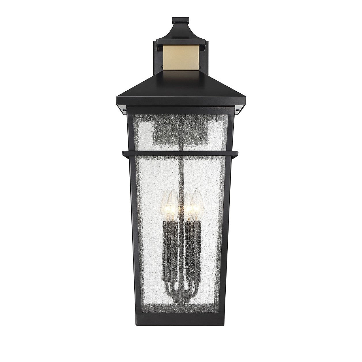 Savoy House - 5-716-143 - Four Light Outdoor Wall Lantern - Kingsley - Matte Black with Warm Brass