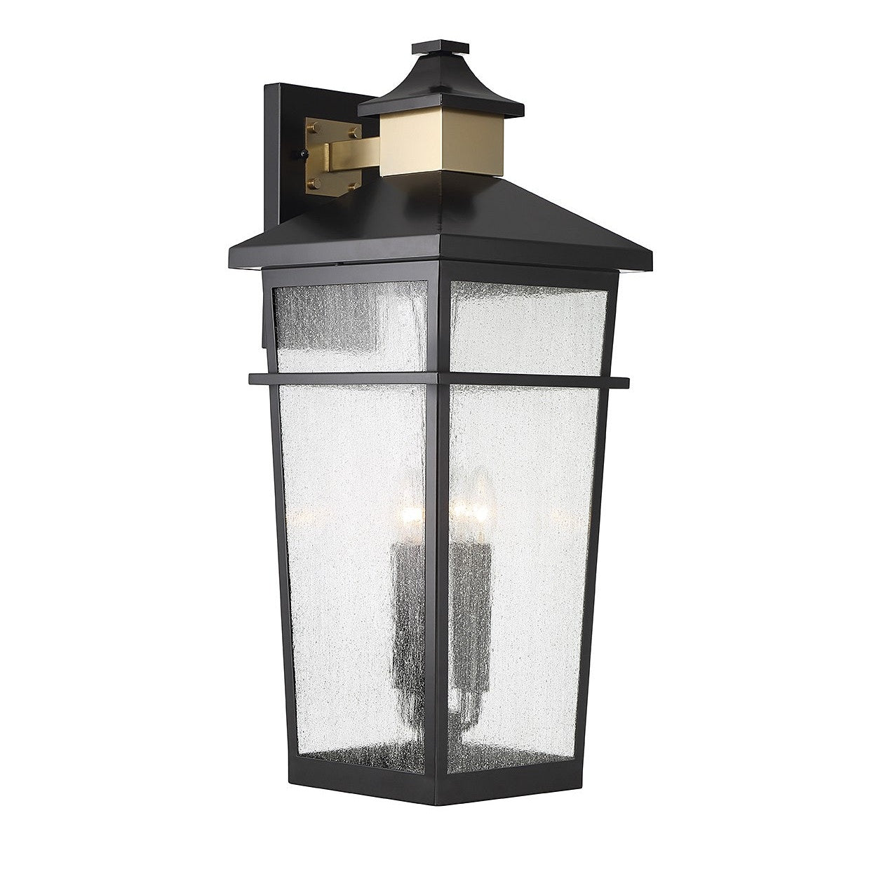 Savoy House - 5-716-143 - Four Light Outdoor Wall Lantern - Kingsley - Matte Black with Warm Brass