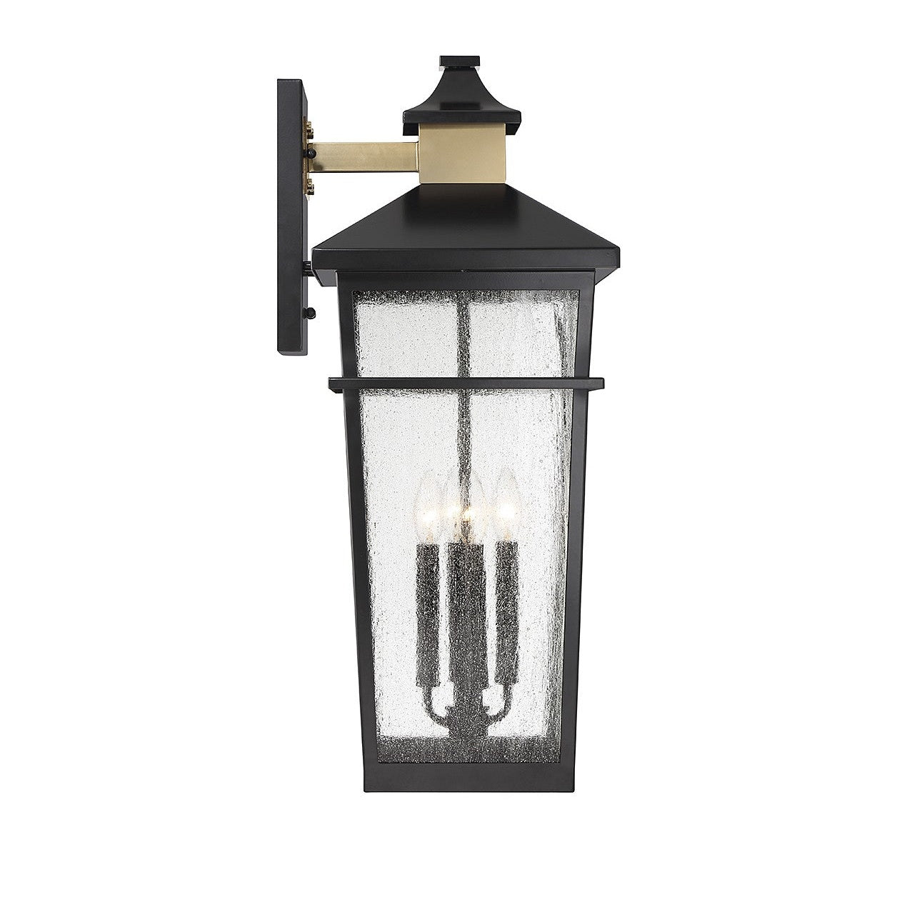 Savoy House - 5-716-143 - Four Light Outdoor Wall Lantern - Kingsley - Matte Black with Warm Brass