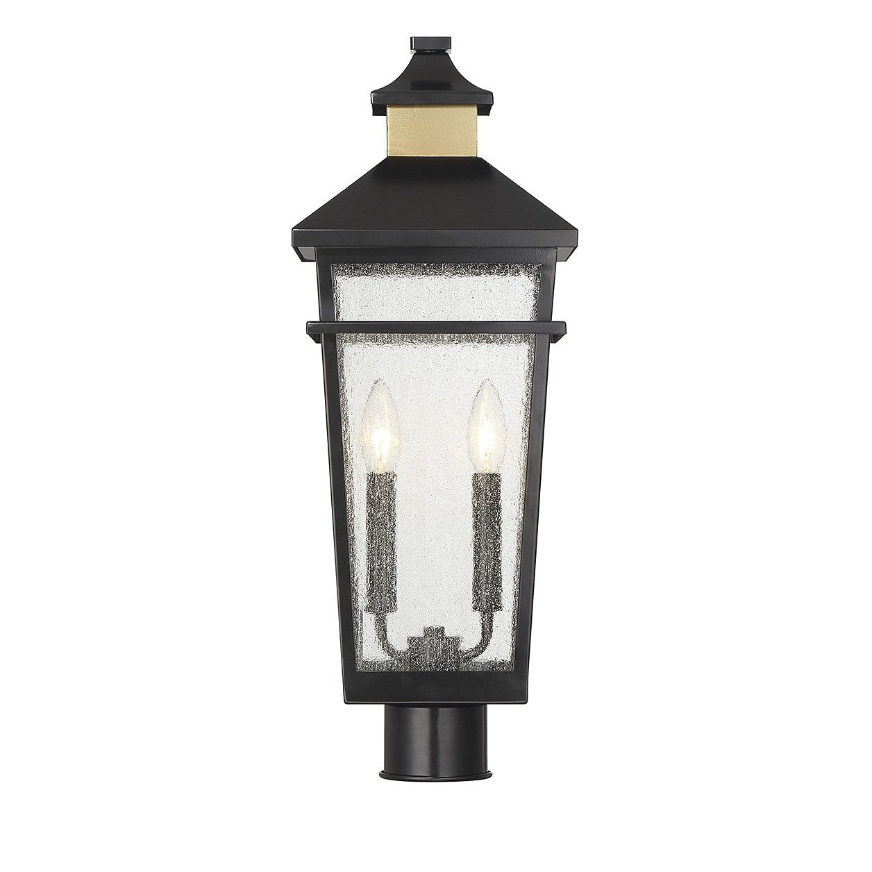 Savoy House - 5-718-143 - Two Light Outdoor Post Lantern - Kingsley - Matte Black with Warm Brass