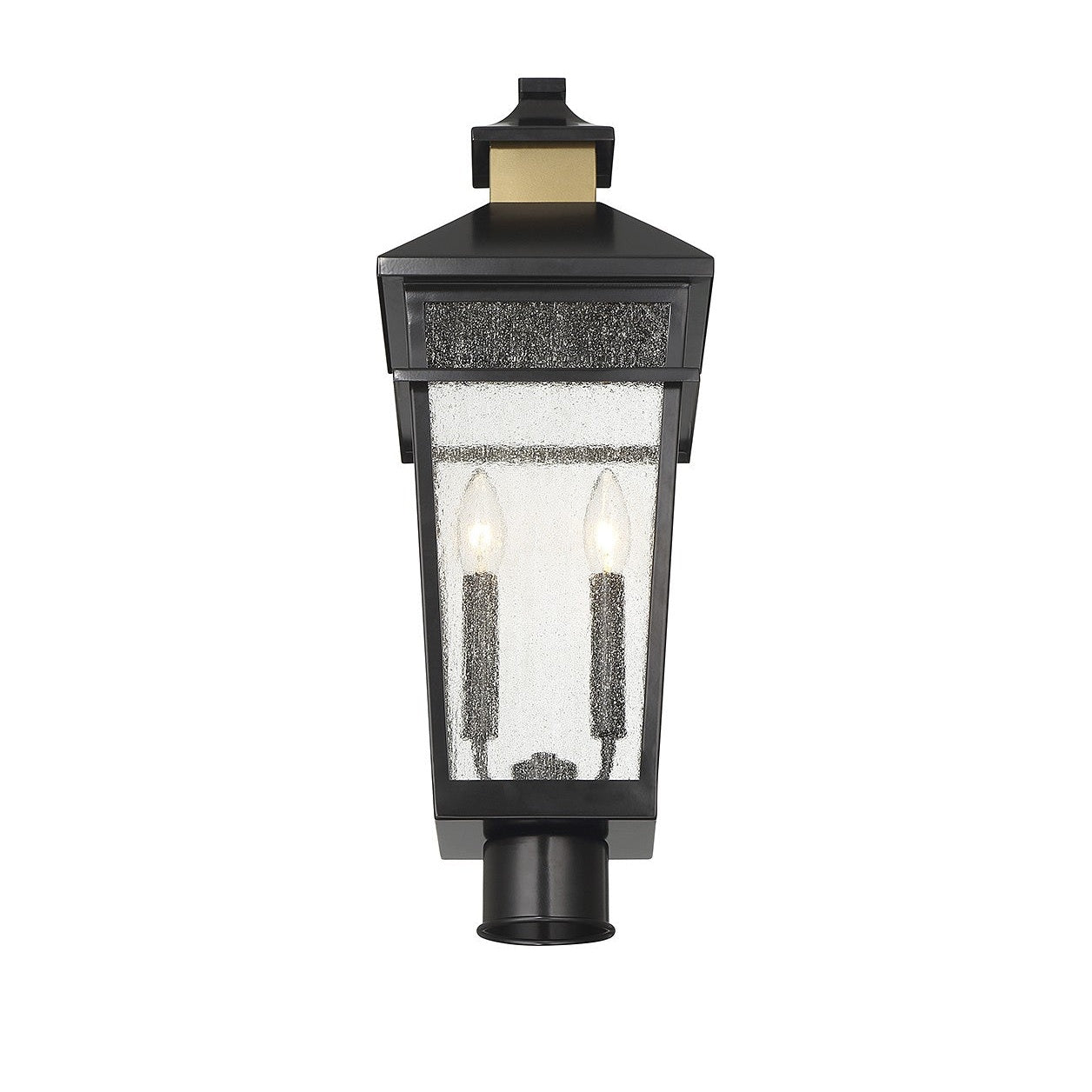 Savoy House - 5-718-143 - Two Light Outdoor Post Lantern - Kingsley - Matte Black with Warm Brass
