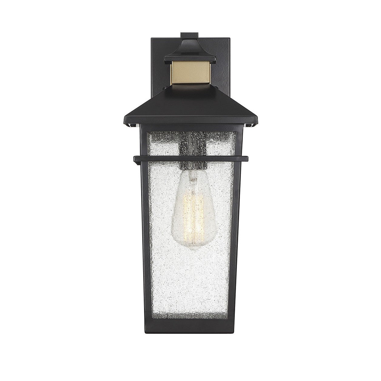 Savoy House - 5-719-143 - One Light Outdoor Wall Lantern - Kingsley - Matte Black with Warm Brass