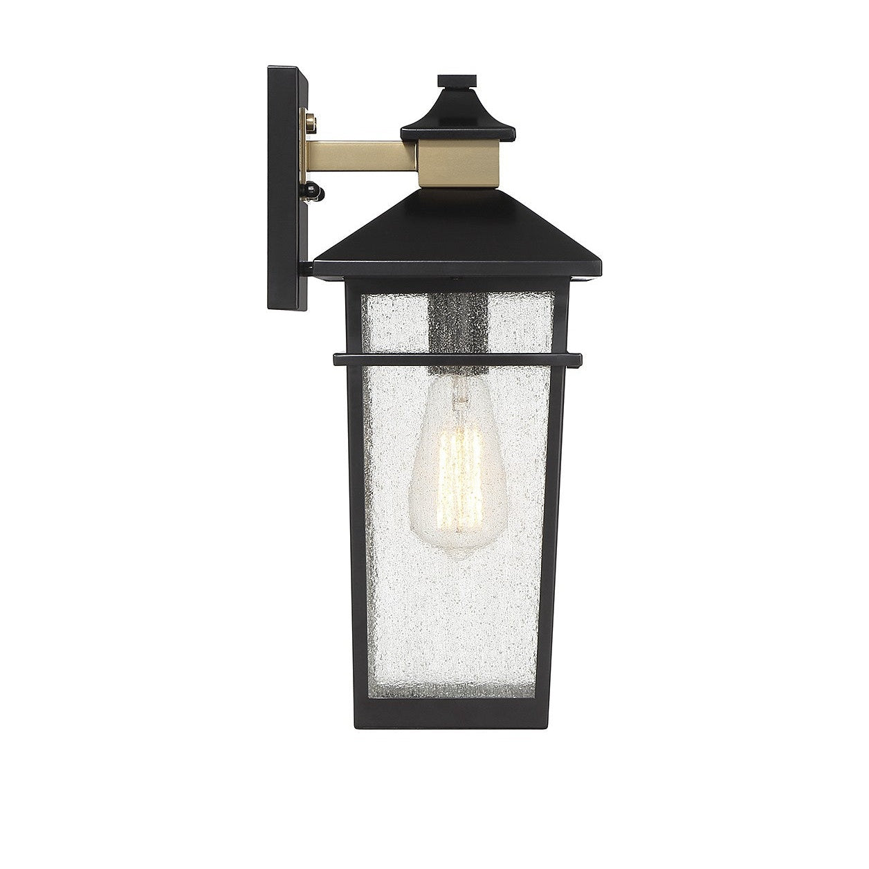 Savoy House - 5-719-143 - One Light Outdoor Wall Lantern - Kingsley - Matte Black with Warm Brass