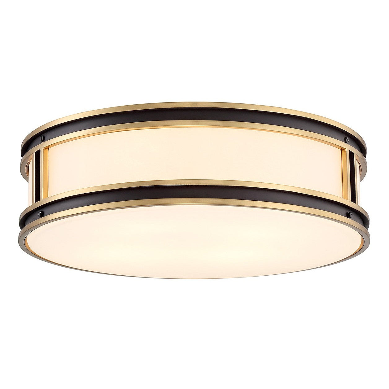 Savoy House - 6-1822-4-143 - Four Light Flush Mount - Alberti - Matte Black with Warm Brass