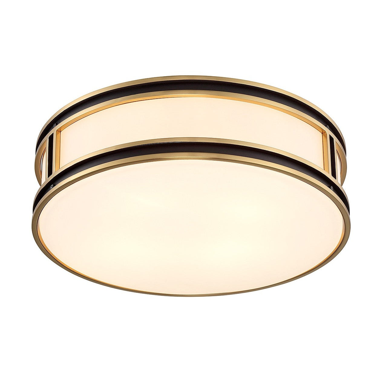 Savoy House - 6-1822-4-143 - Four Light Flush Mount - Alberti - Matte Black with Warm Brass