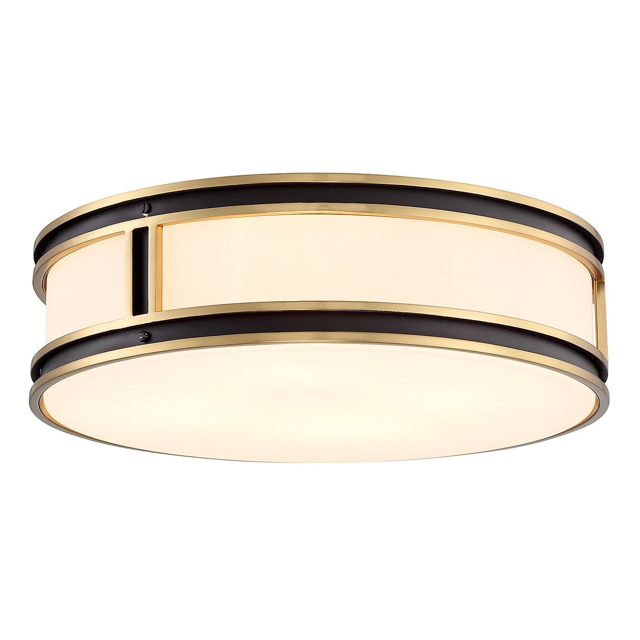 Savoy House - 6-1822-4-143 - Four Light Flush Mount - Alberti - Matte Black with Warm Brass