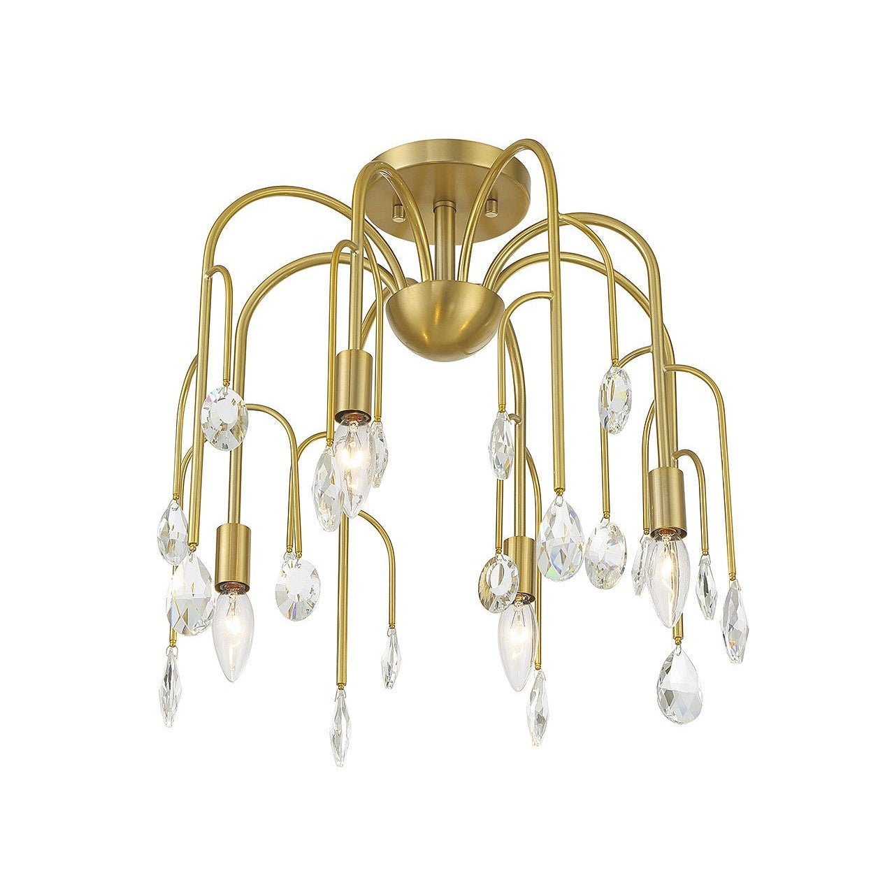 Savoy House - 6-6684-4-127 - Four Light Convertible Semi-Flush or Pendant - Anholt - Noble Brass
