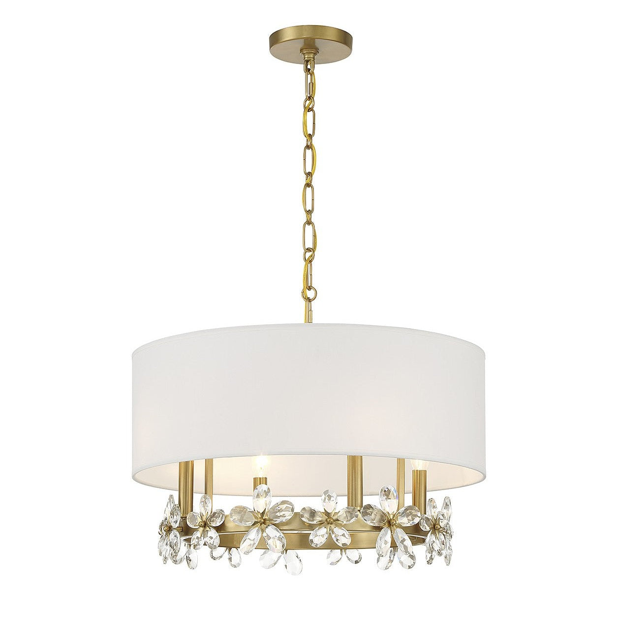Savoy House - 7-4366-4-322 - Four Light Pendant - Dahlia - Warm Brass