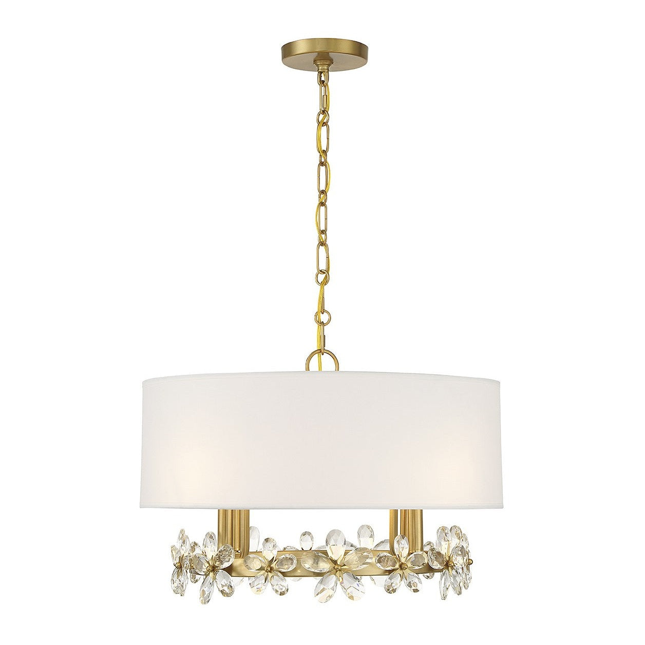 Savoy House - 7-4366-4-322 - Four Light Pendant - Dahlia - Warm Brass