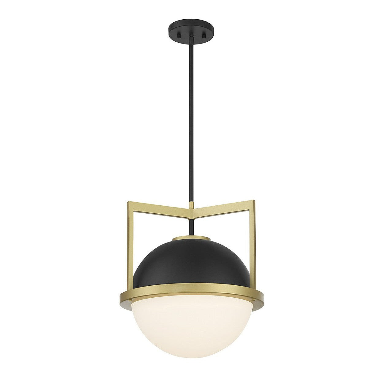 Savoy House - 7-4600-1-143 - One Light Pendant - Carlysle - Matte Black with Warm Brass
