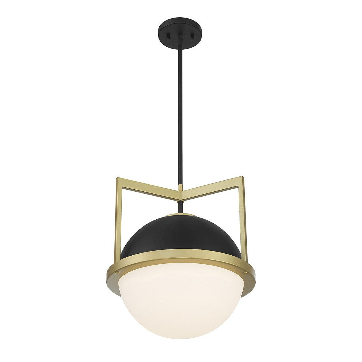 Savoy House - 7-4600-1-143 - One Light Pendant - Carlysle - Matte Black with Warm Brass