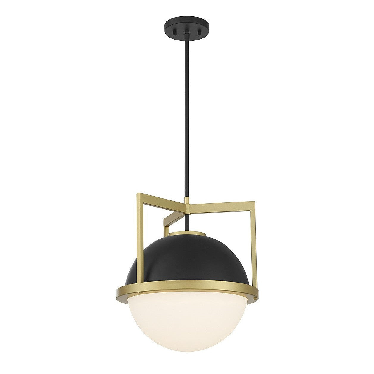 Savoy House - 7-4600-1-143 - One Light Pendant - Carlysle - Matte Black with Warm Brass