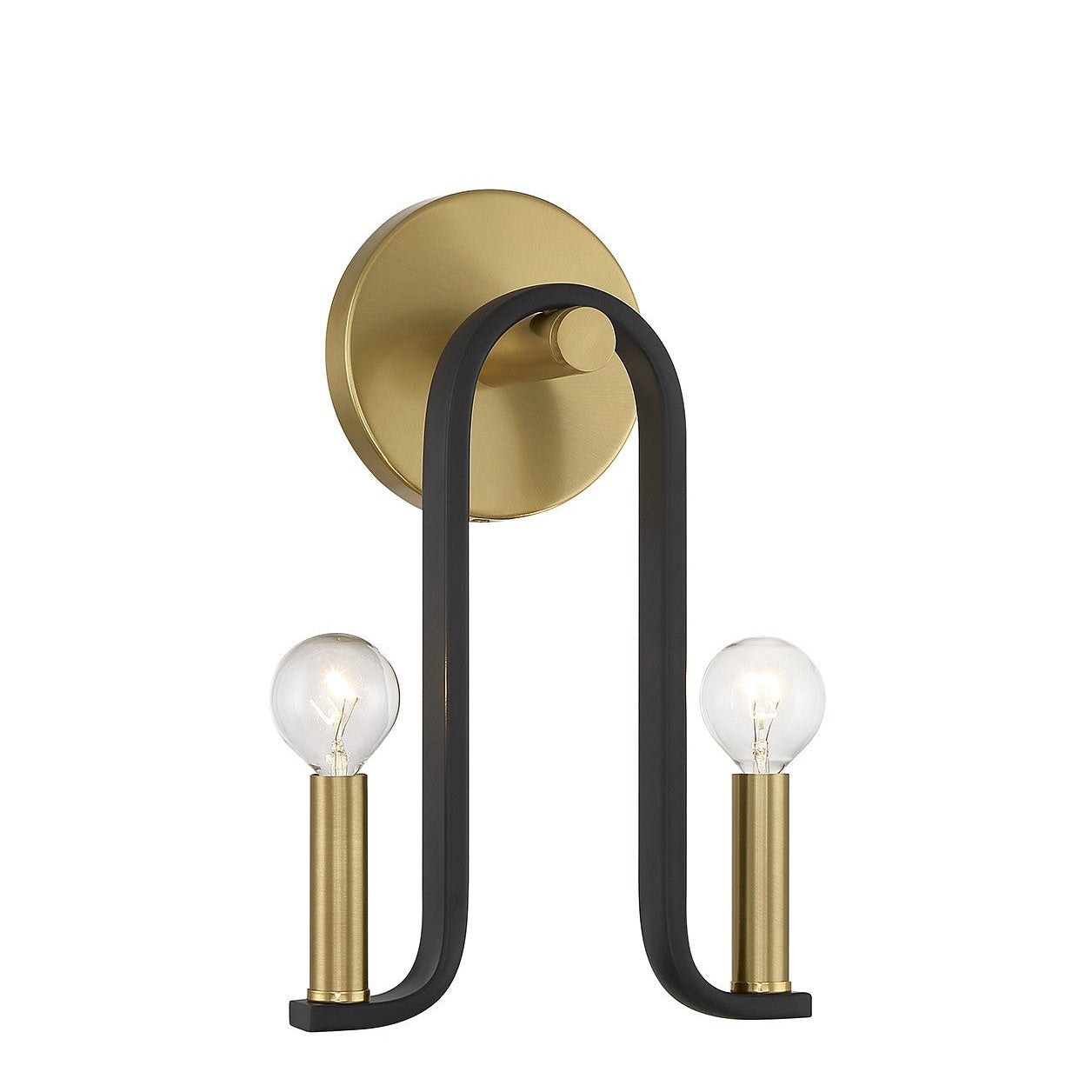 Savoy House - 9-5531-2-143 - Two Light Wall Sconce - Archway - Matte Black with Warm Brass