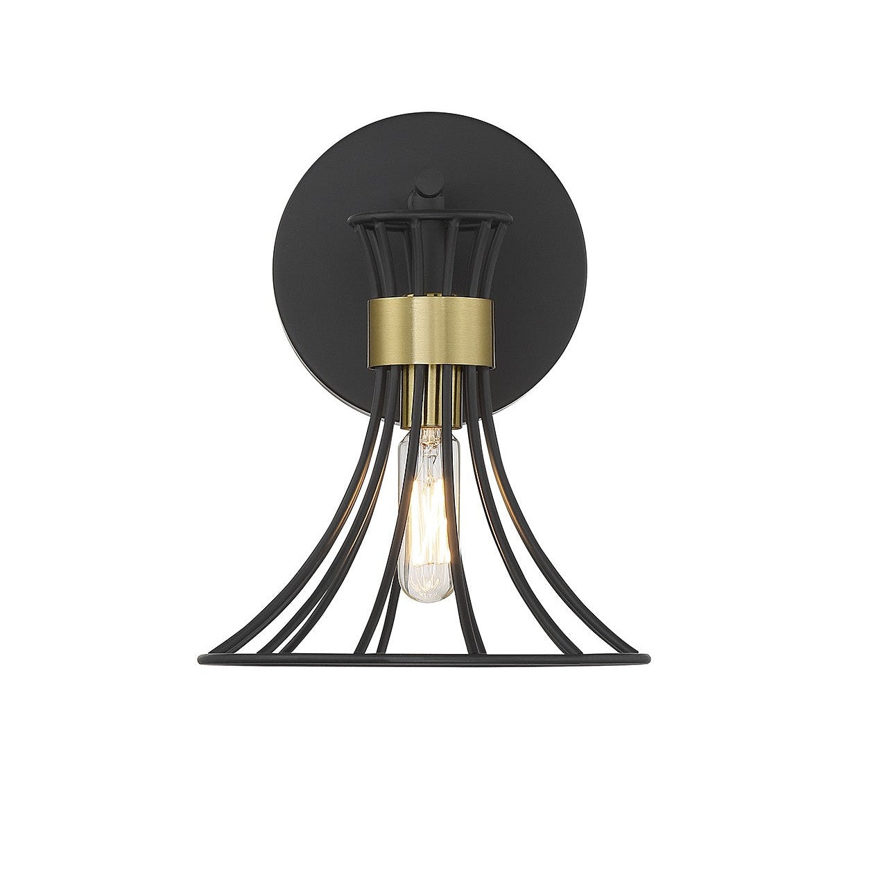 Savoy House - 9-6080-1-143 - One Light Wall Sconce - Breur - Matte Black with Warm Brass