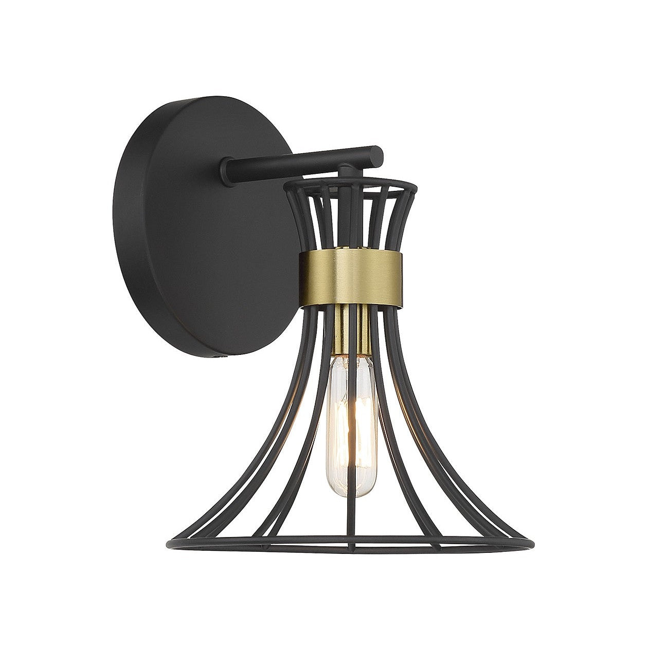 Savoy House - 9-6080-1-143 - One Light Wall Sconce - Breur - Matte Black with Warm Brass