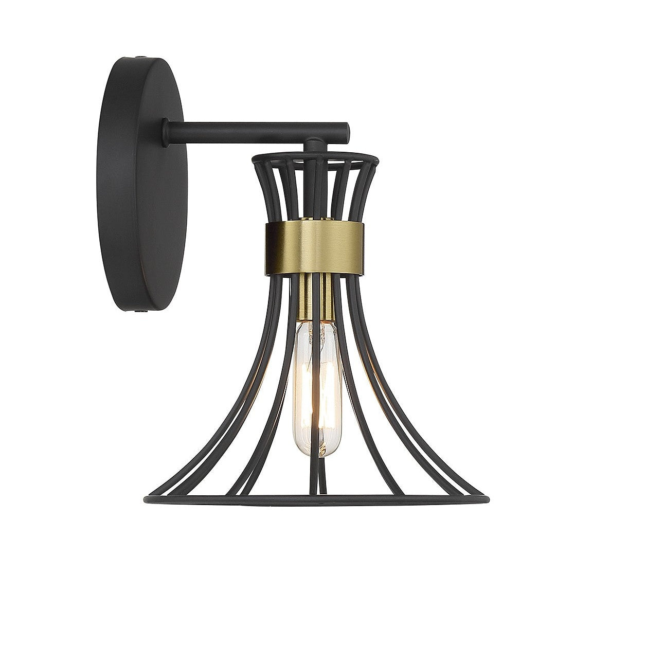 Savoy House - 9-6080-1-143 - One Light Wall Sconce - Breur - Matte Black with Warm Brass