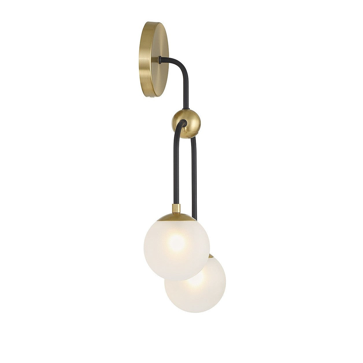 Savoy House - 9-6696-2-143 - Two Light Wall Sconce - Couplet - Matte Black with Warm Brass