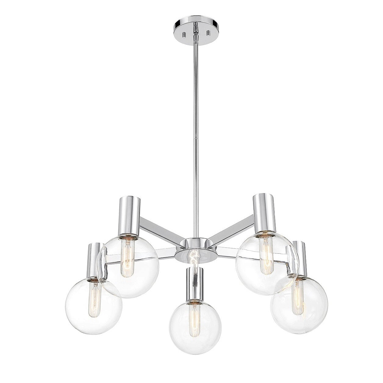 Savoy House - 1-3073-5-11 - Five Light Chandelier - Wright - Chrome