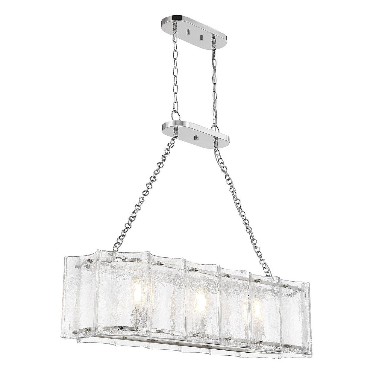 Savoy House - 1-8203-3-109 - Three Light Linear Chandelier - Genry - Polished Nickel