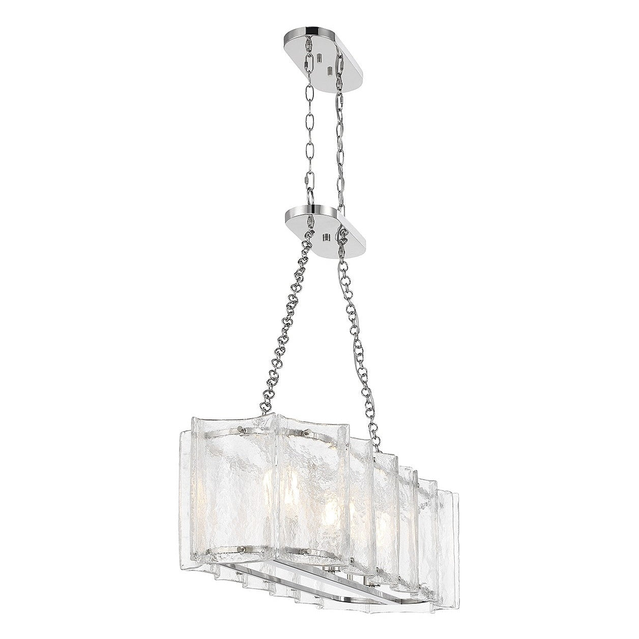 Savoy House - 1-8203-3-109 - Three Light Linear Chandelier - Genry - Polished Nickel